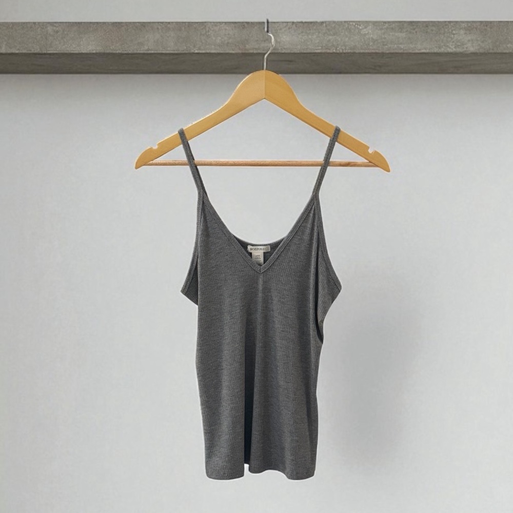 NWOT Grey Ribbed Camisole Cami Top! Large!